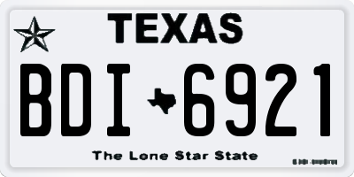 TX license plate BDI6921