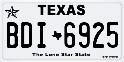 TX license plate BDI6925