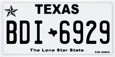 TX license plate BDI6929
