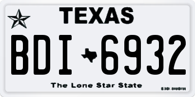 TX license plate BDI6932
