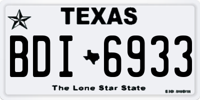 TX license plate BDI6933
