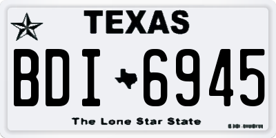 TX license plate BDI6945