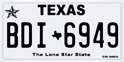 TX license plate BDI6949