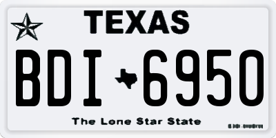 TX license plate BDI6950