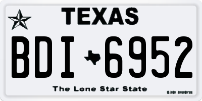 TX license plate BDI6952