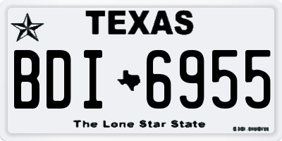 TX license plate BDI6955