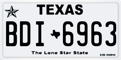 TX license plate BDI6963
