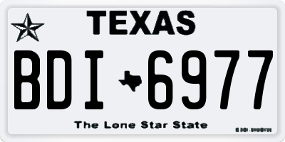 TX license plate BDI6977