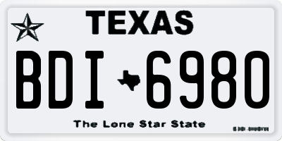 TX license plate BDI6980