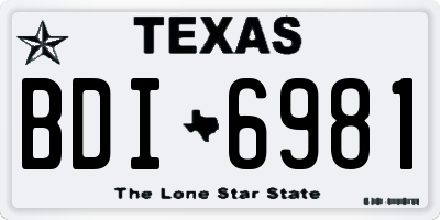 TX license plate BDI6981