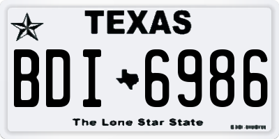 TX license plate BDI6986