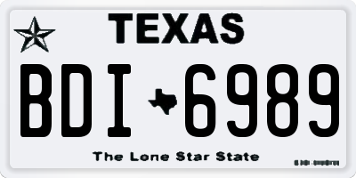 TX license plate BDI6989