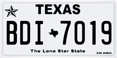 TX license plate BDI7019