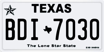 TX license plate BDI7030