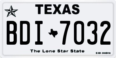 TX license plate BDI7032