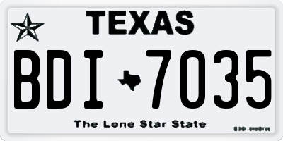 TX license plate BDI7035