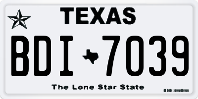 TX license plate BDI7039