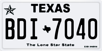 TX license plate BDI7040