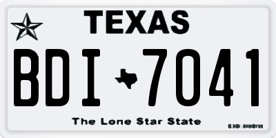 TX license plate BDI7041