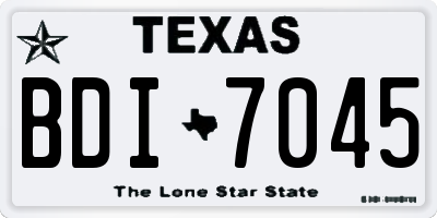 TX license plate BDI7045