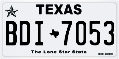 TX license plate BDI7053
