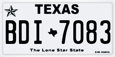 TX license plate BDI7083