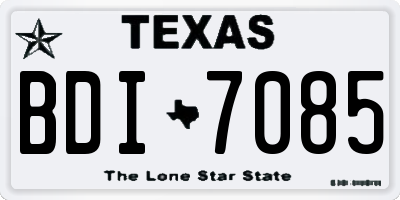 TX license plate BDI7085