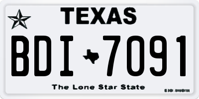 TX license plate BDI7091