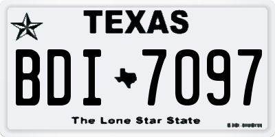 TX license plate BDI7097