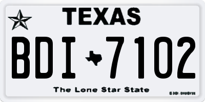 TX license plate BDI7102