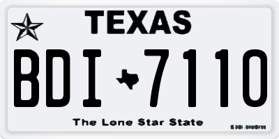 TX license plate BDI7110
