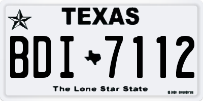 TX license plate BDI7112