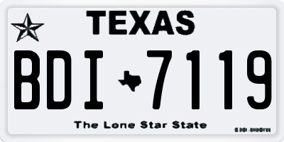 TX license plate BDI7119