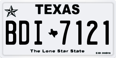 TX license plate BDI7121