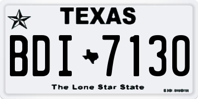 TX license plate BDI7130