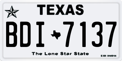 TX license plate BDI7137