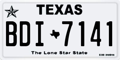 TX license plate BDI7141