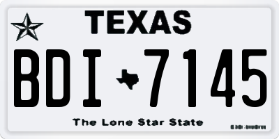 TX license plate BDI7145