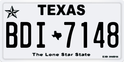 TX license plate BDI7148