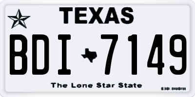 TX license plate BDI7149