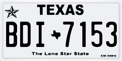 TX license plate BDI7153