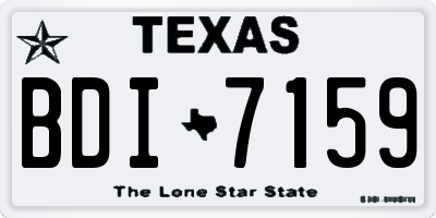 TX license plate BDI7159