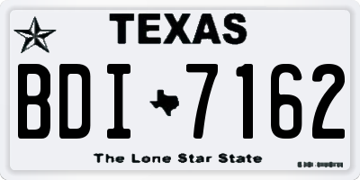 TX license plate BDI7162