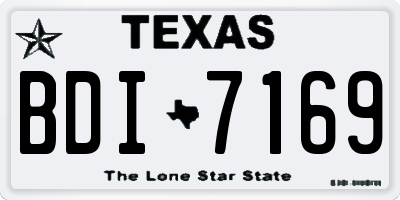 TX license plate BDI7169