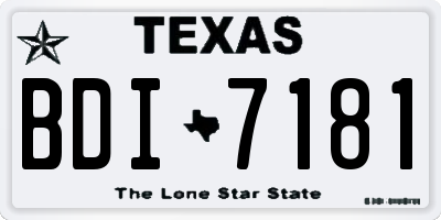 TX license plate BDI7181