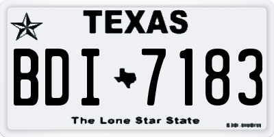 TX license plate BDI7183