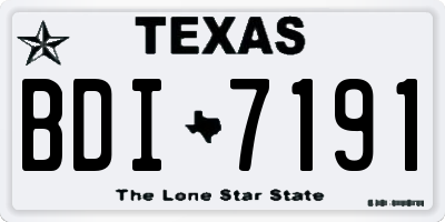 TX license plate BDI7191