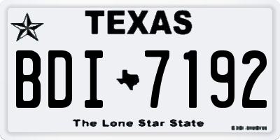 TX license plate BDI7192