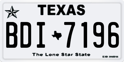 TX license plate BDI7196