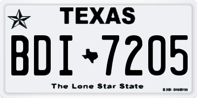 TX license plate BDI7205